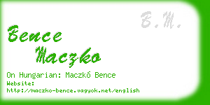 bence maczko business card