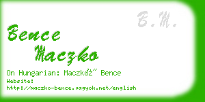 bence maczko business card